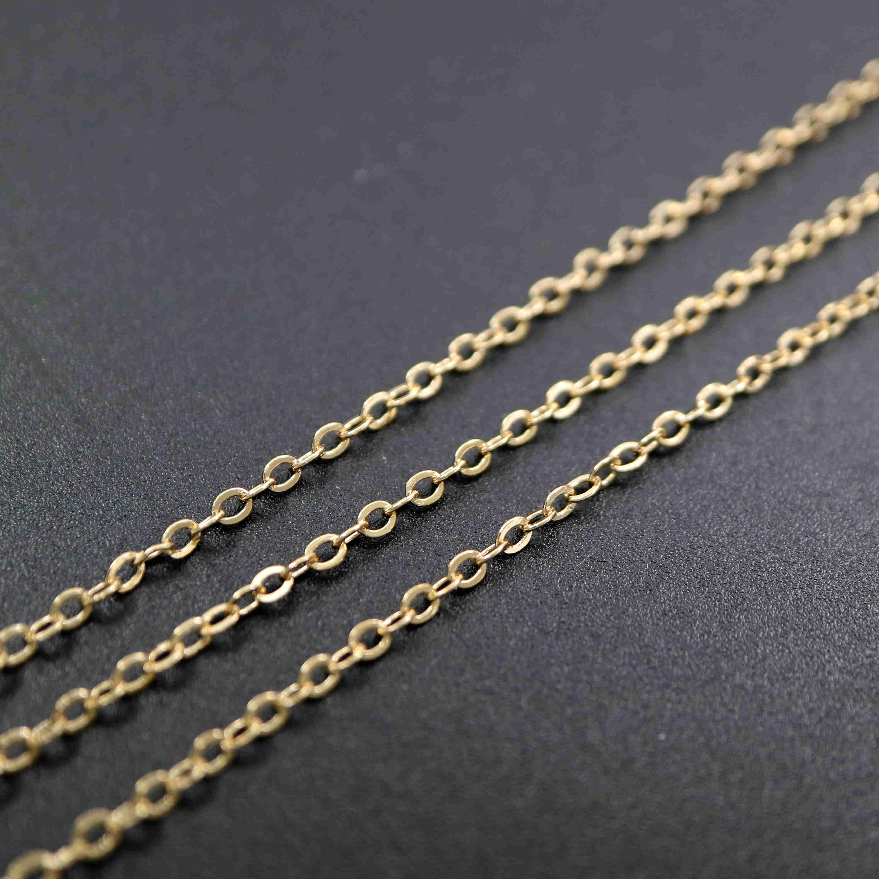 1 meter 2.5x3MM O Chain Gold Tone Brass DIY Necklace Loose Chain Supplies Findings 1315020 - Click Image to Close